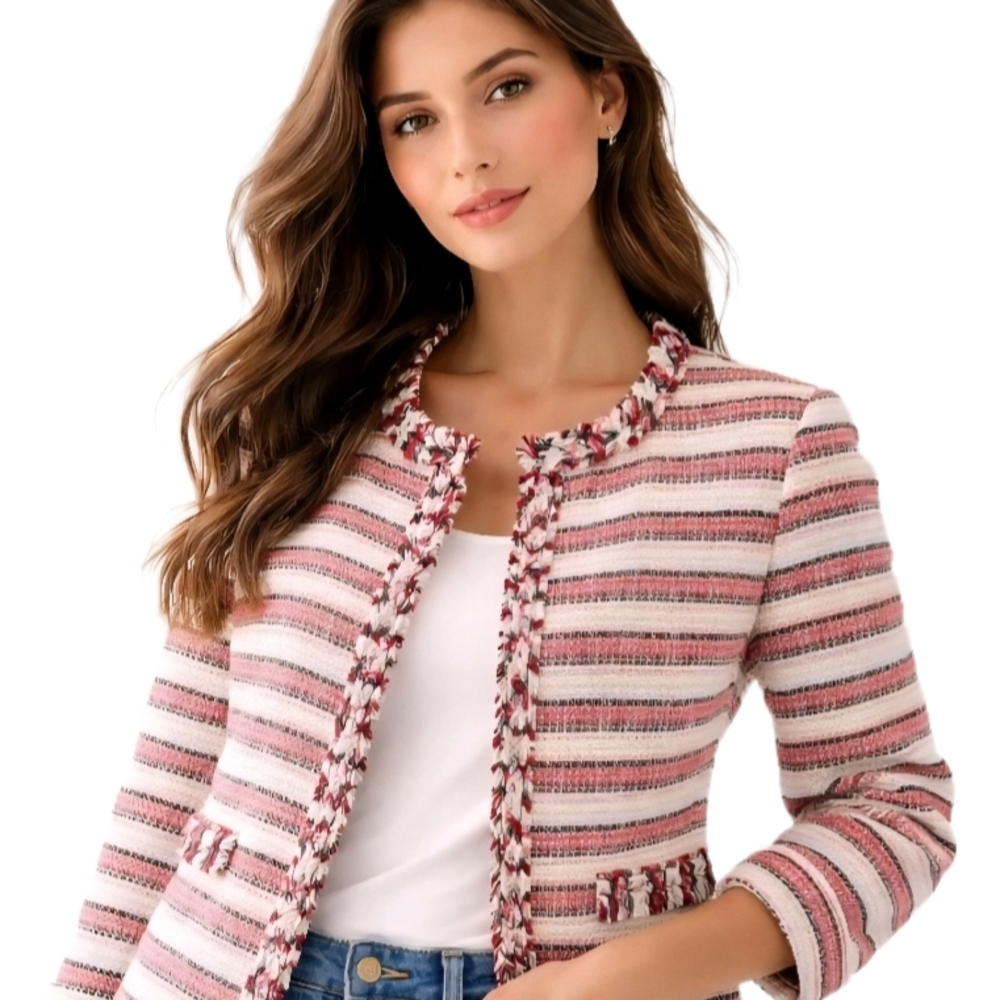 Talbots Striped Tweed Blazer